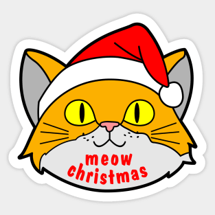 Funny Cute Cat Celebrate Christmas Sticker